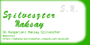 szilveszter maksay business card